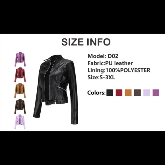 🎉New Fall Fashion Motto Biker PU Leather Jacket - Picture 7 of 13
